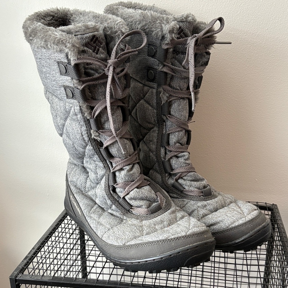Columbia Women's Gray Quilted Winter Boots